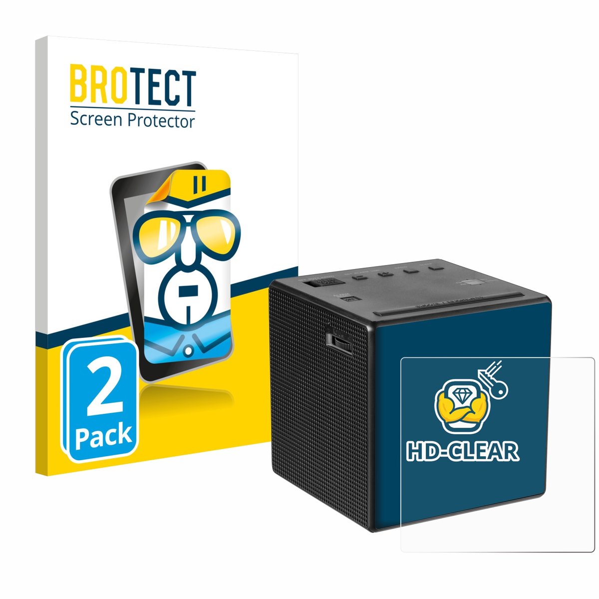 BROTECT - Screenprotector voor Sony ICF-C1 - Folie Beschermfolie transparant 2 Stuks