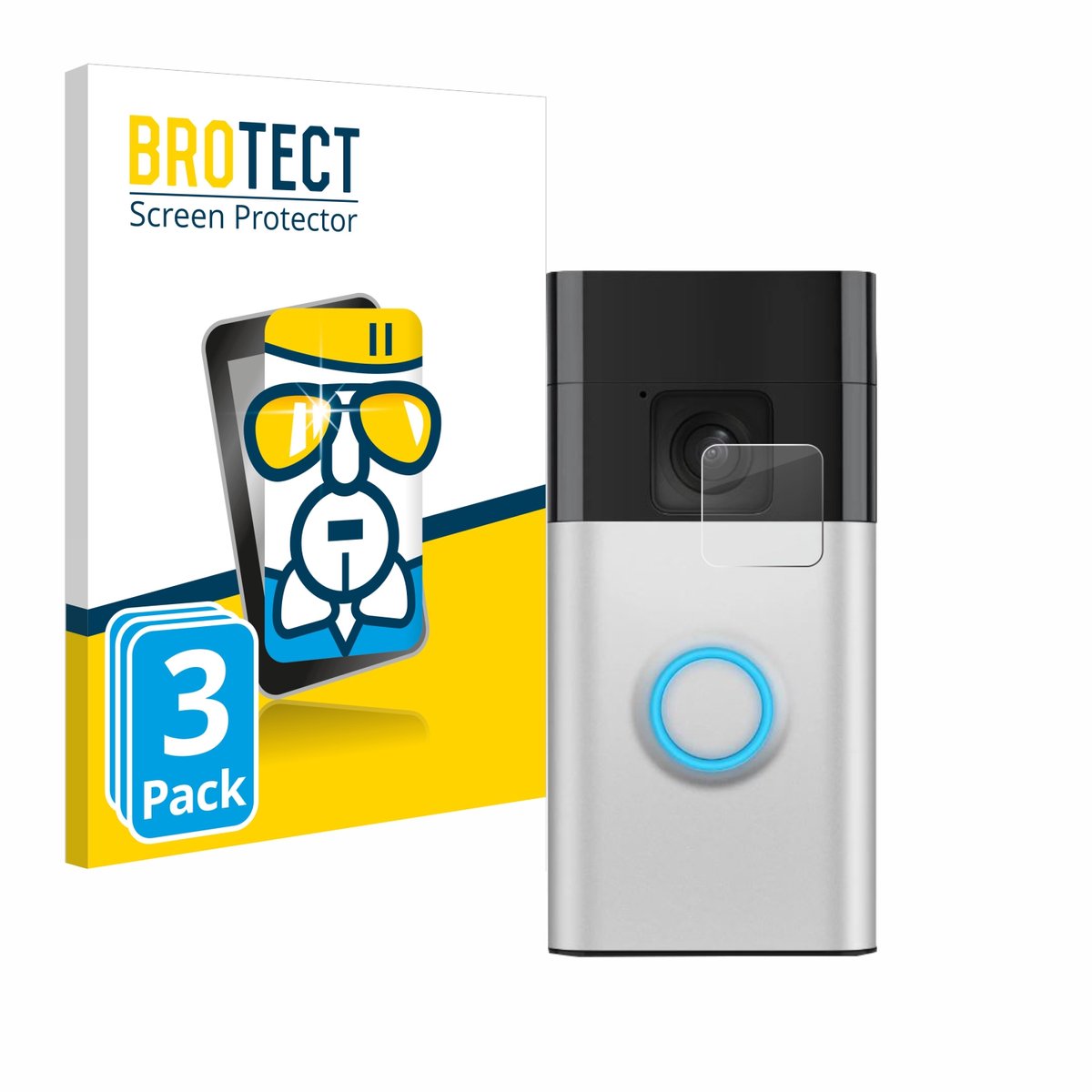 Screenprotector 3 Stuks voor Ring Battery Video Doorbell Beschermglas transparant