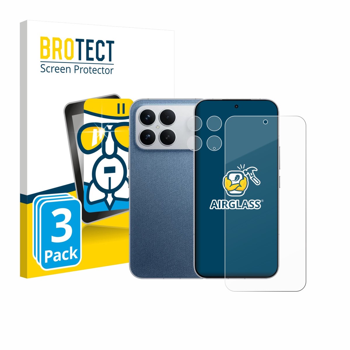Screenprotector 3 Stuks voor Xiaomi Poco F8 Ultra (Voor+Camera) Beschermglas transparant