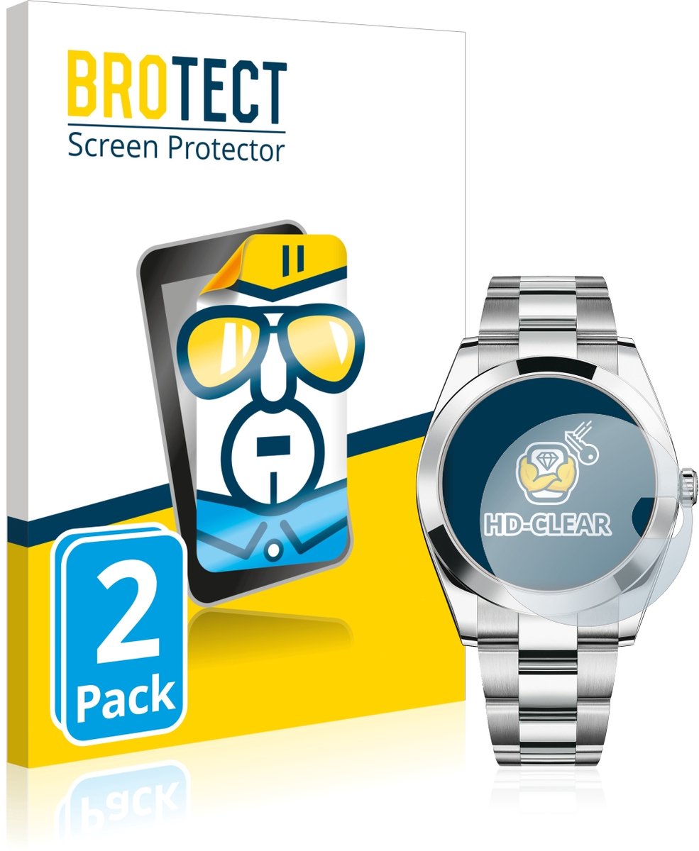 BROTECT - Screenprotector voor Rolex Datejust 41 - Folie Beschermfolie transparant 2 Stuks
