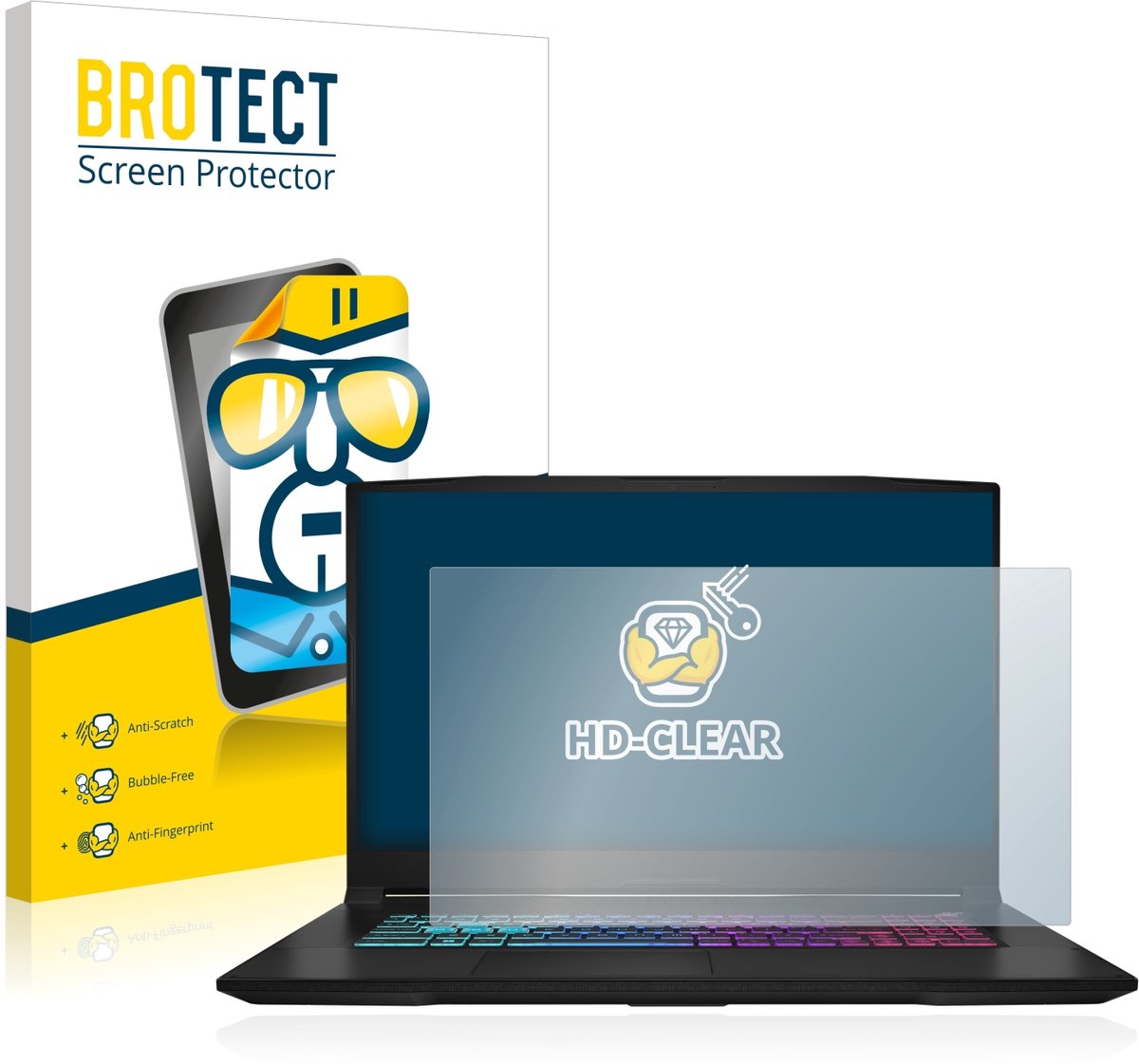 BROTECT - Screenprotector voor MSI Katana 17 B13V - Folie Beschermfolie transparant