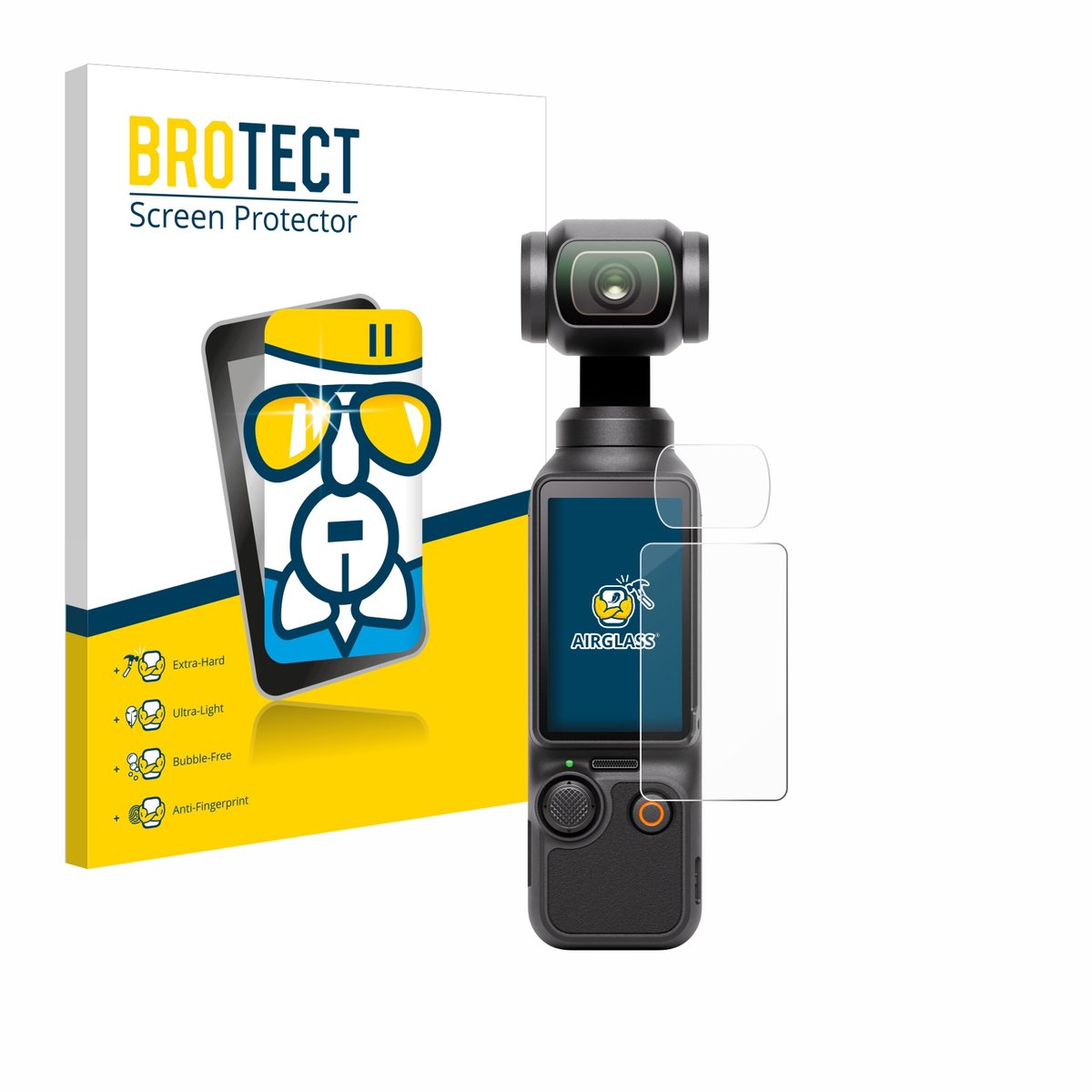 Screenprotector voor DJI Osmo Pocket 3 (Display + Lens) Beschermglas transparant