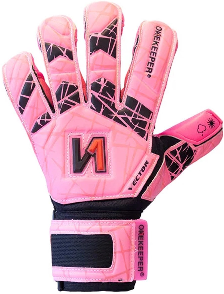 Onekeeper vector evolution keeperhandschoenen in de kleur roze.
