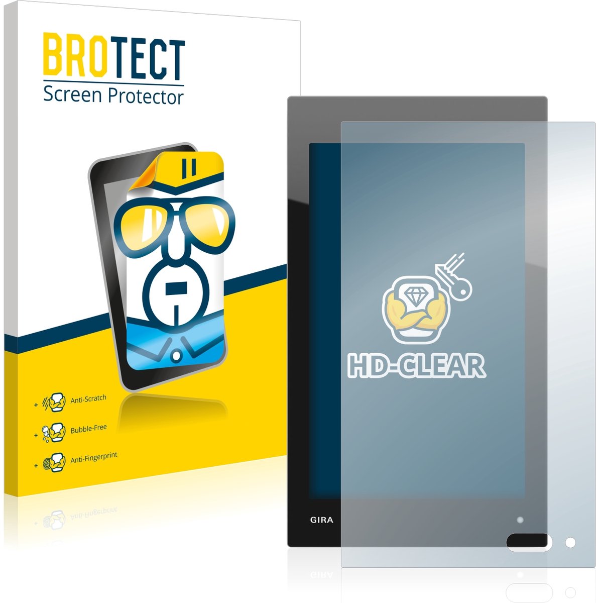 BROTECT - Screenprotector voor Gira G1 - Folie Beschermfolie transparant 2 Stuks