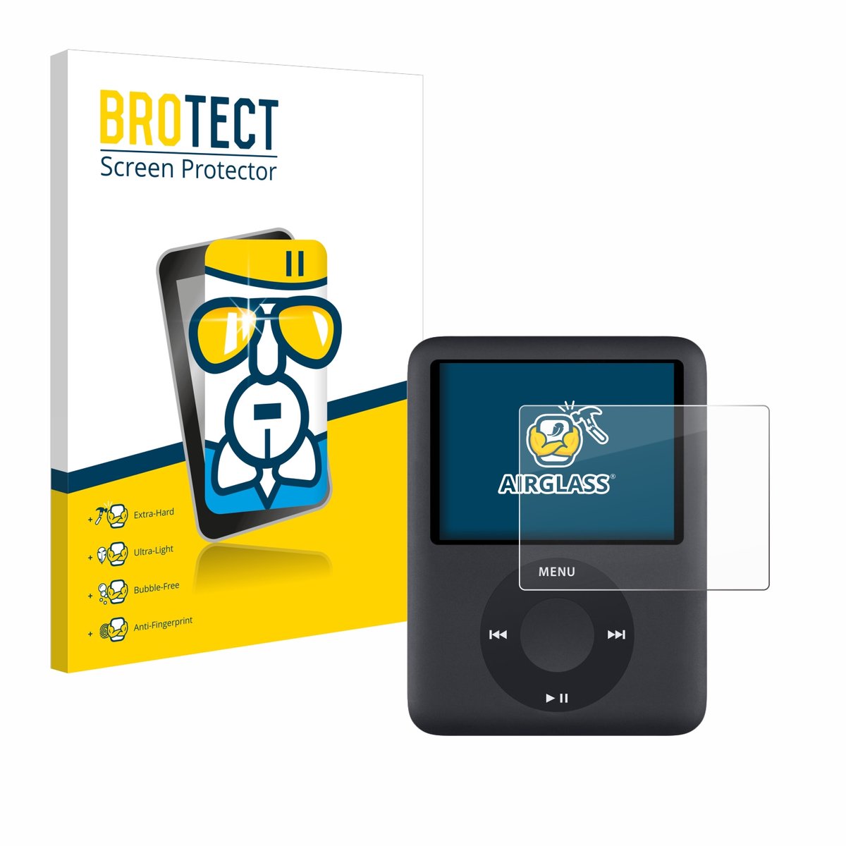 Screenprotector voor Apple iPod nano (3. Gen.) Beschermglas transparant