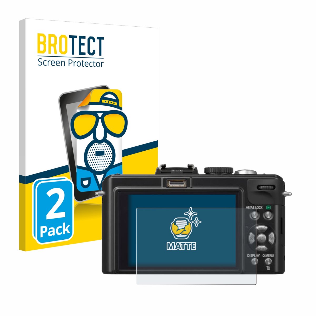 BROTECT - Screenprotector voor Panasonic Lumix DMC-LX5 - Folie Beschermfolie matte 2 Stuks