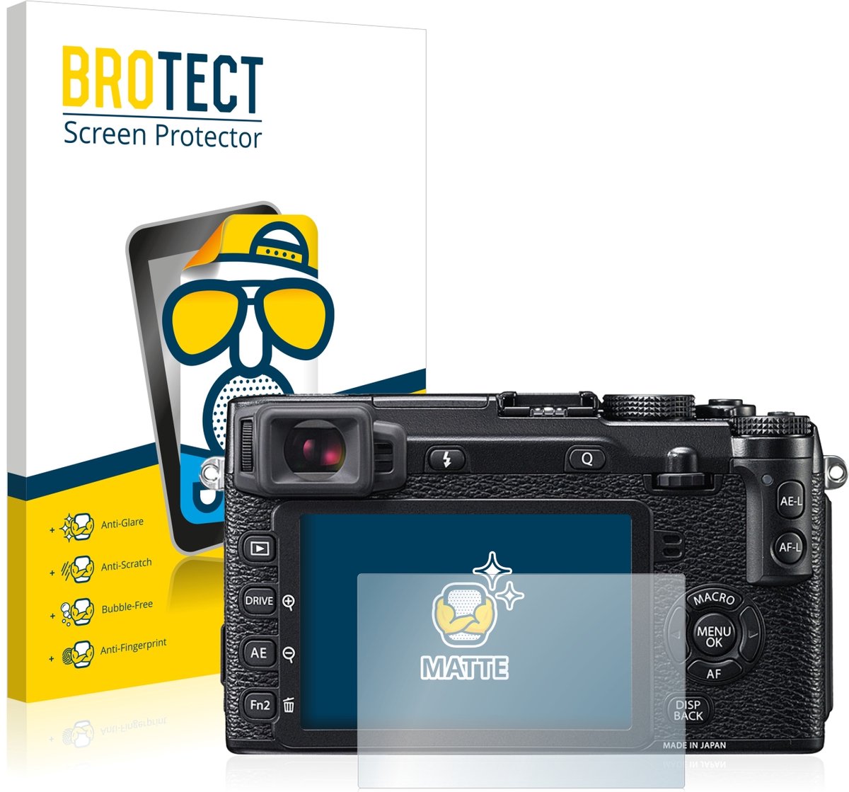 BROTECT - Screenprotector voor Fujifilm X-E2 - Folie Beschermfolie matte 2 Stuks