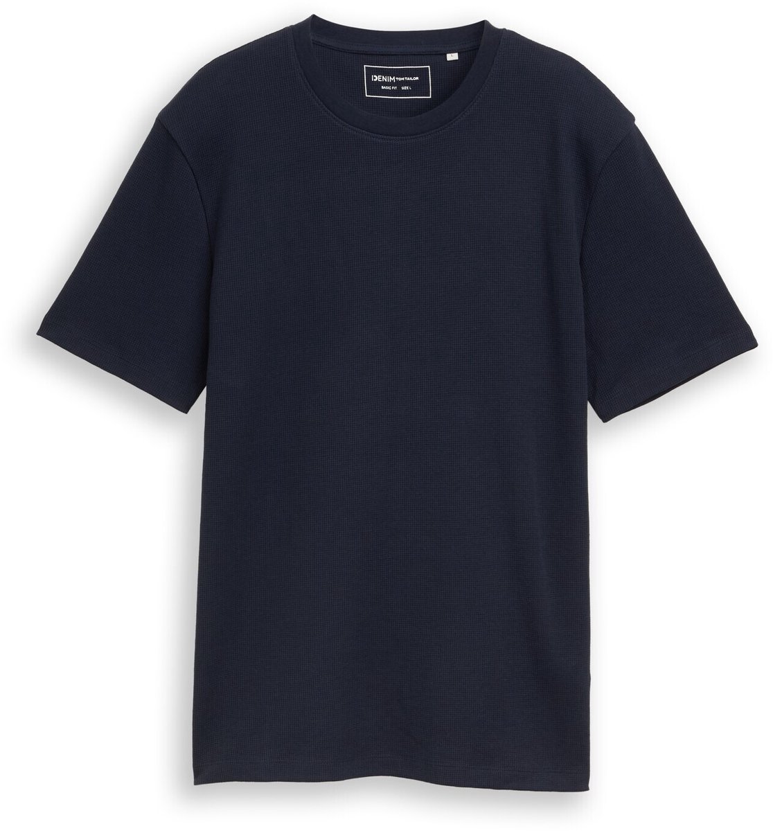 Tom Tailor Denim - T-shirt met wafelstructuur - Maat L - sky captain blue
