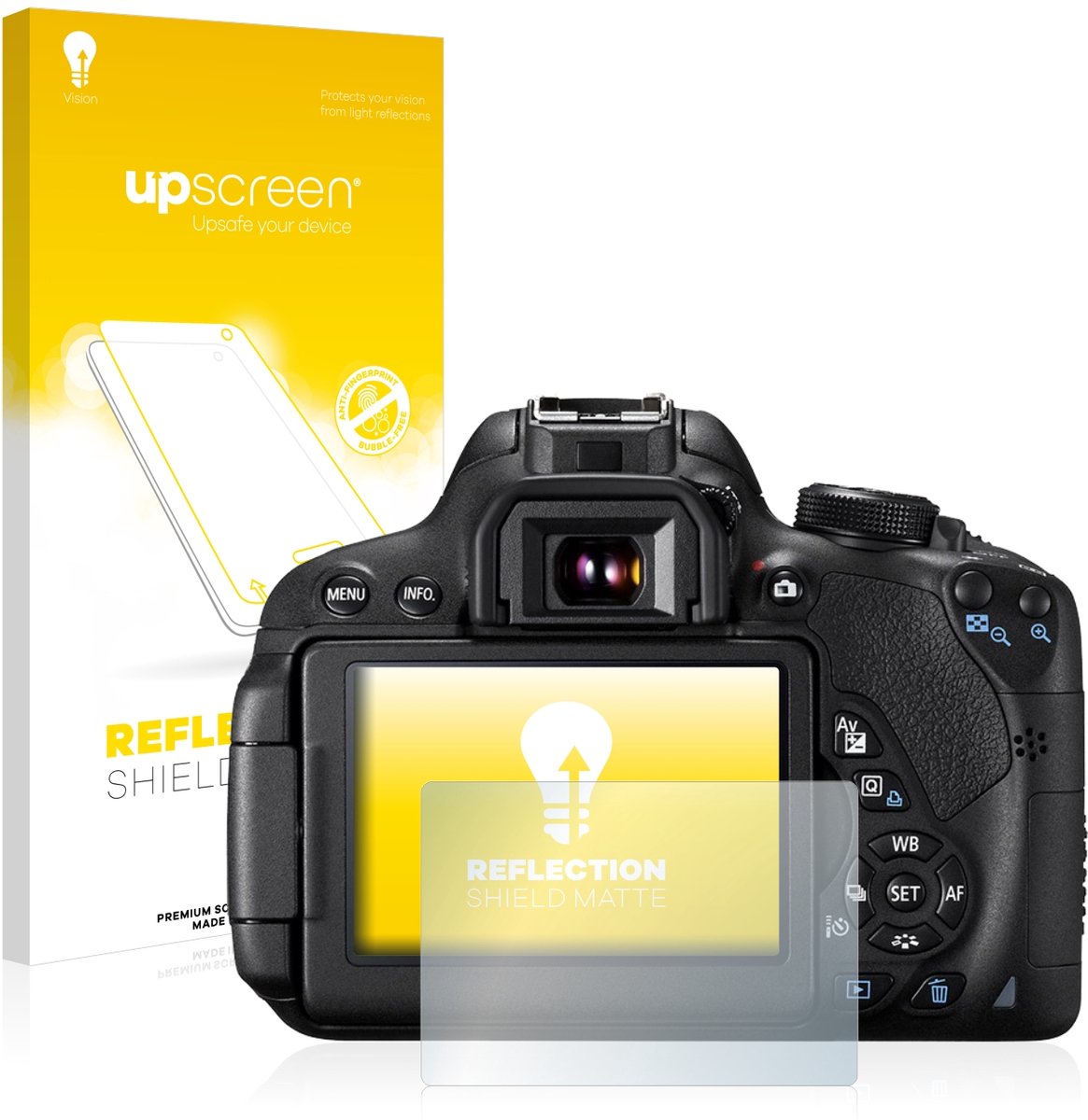upscreen - Screenprotector voor Canon EOS 700D - Folie Beschermfolie anti glare matte