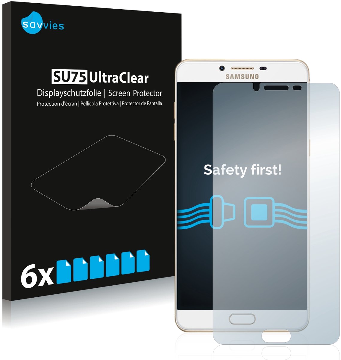 Savvies - Screenprotector voor Samsung Galaxy C9 Pro - Folie Beschermfolie transparant 6 Stuks