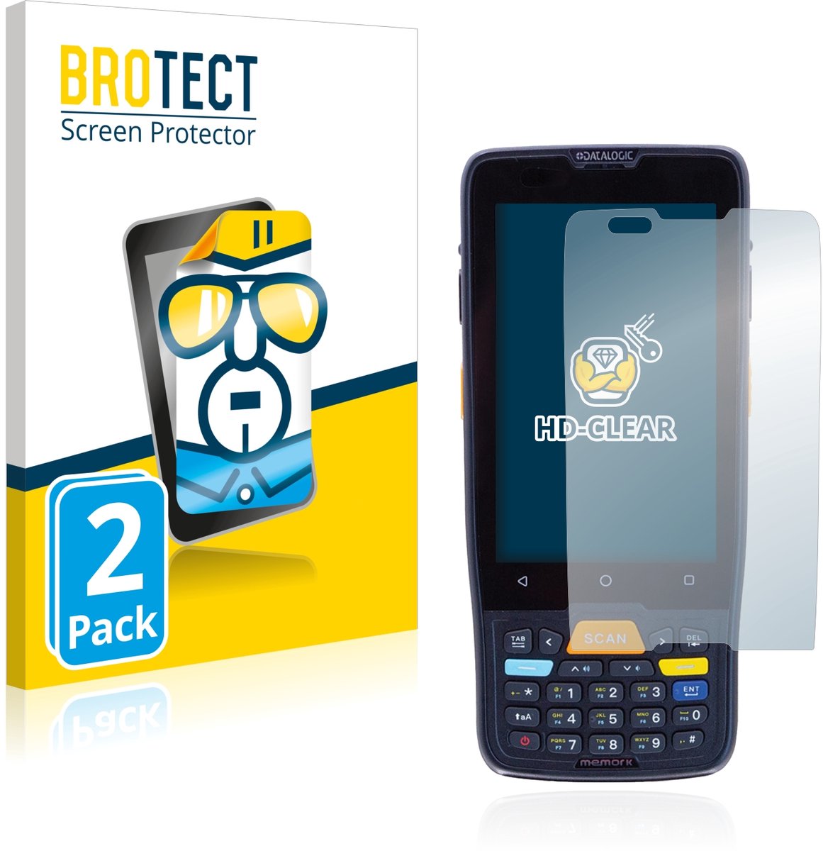 BROTECT - Screenprotector voor Datalogic Memor K - Folie Beschermfolie transparant 2 Stuks