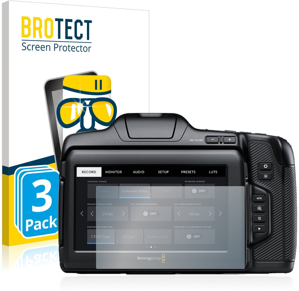 Screenprotector 3 Stuks voor Pocket Cinema Camera 6K Pro / G2 Beschermglas transparant