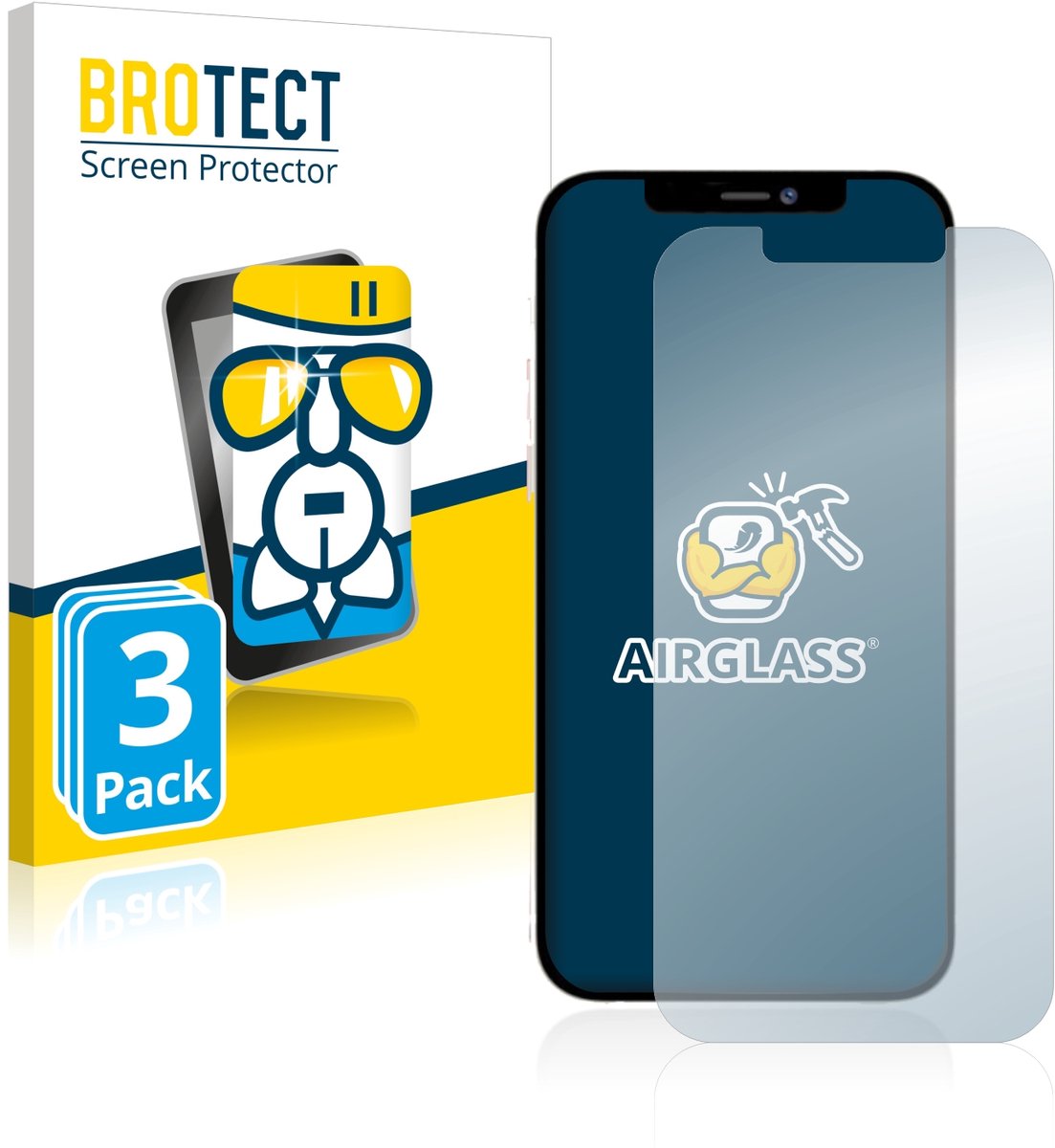 Screenprotector 3 Stuks voor Apple iPhone 12 Pro Max Beschermglas transparant
