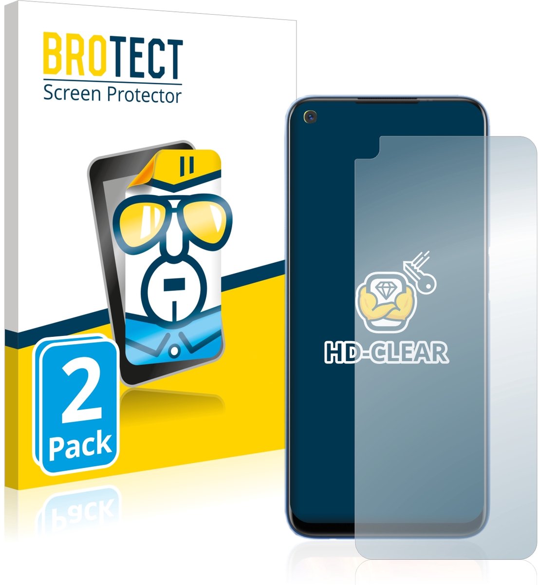 BROTECT - Screenprotector voor realme 7 - Folie Beschermfolie transparant 2 Stuks