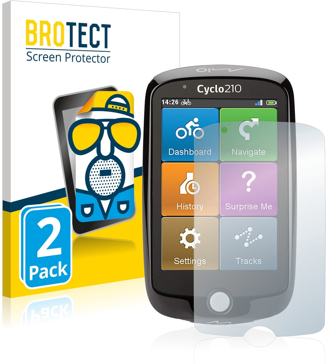 BROTECT - Screenprotector voor Mio Cyclo 210 - Folie Beschermfolie matte 2 Stuks