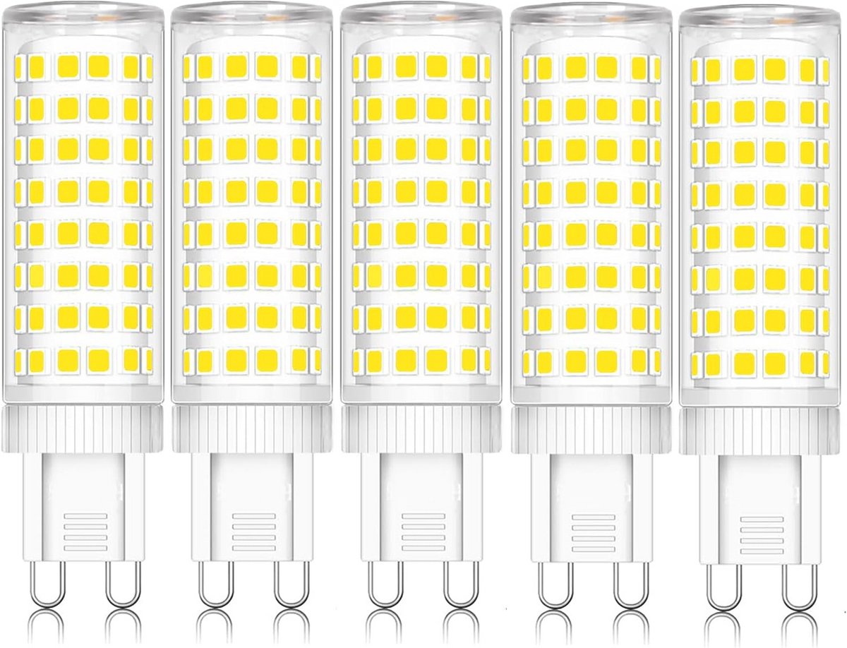 5-Pack G9 LED Lampen 10W, Helder Wit 6000K - Vervanger 100W Halogeen, Niet Dimbaar