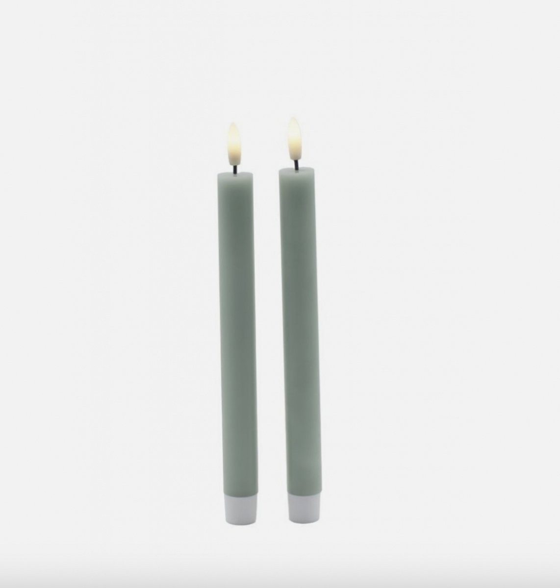 Sirius - LED-Dinerkaarsen 'Sille' (25cm hoog, Set van 2) - Groen - Sandy Green - gekleurde LED-kaars