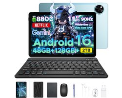 Aorlym P11 Tablet - 48GB RAM+128GB ROM/TF 2TB - Android 16 - 11 inch tablet 90Hz - T7250 - 8800mAh - 13MP+5MP - Gemini AI - Widevine L1 - Face ID - 5G WIFI - Dubbele luidsprekers - Pen, toetsenbord, muis - Blauw
