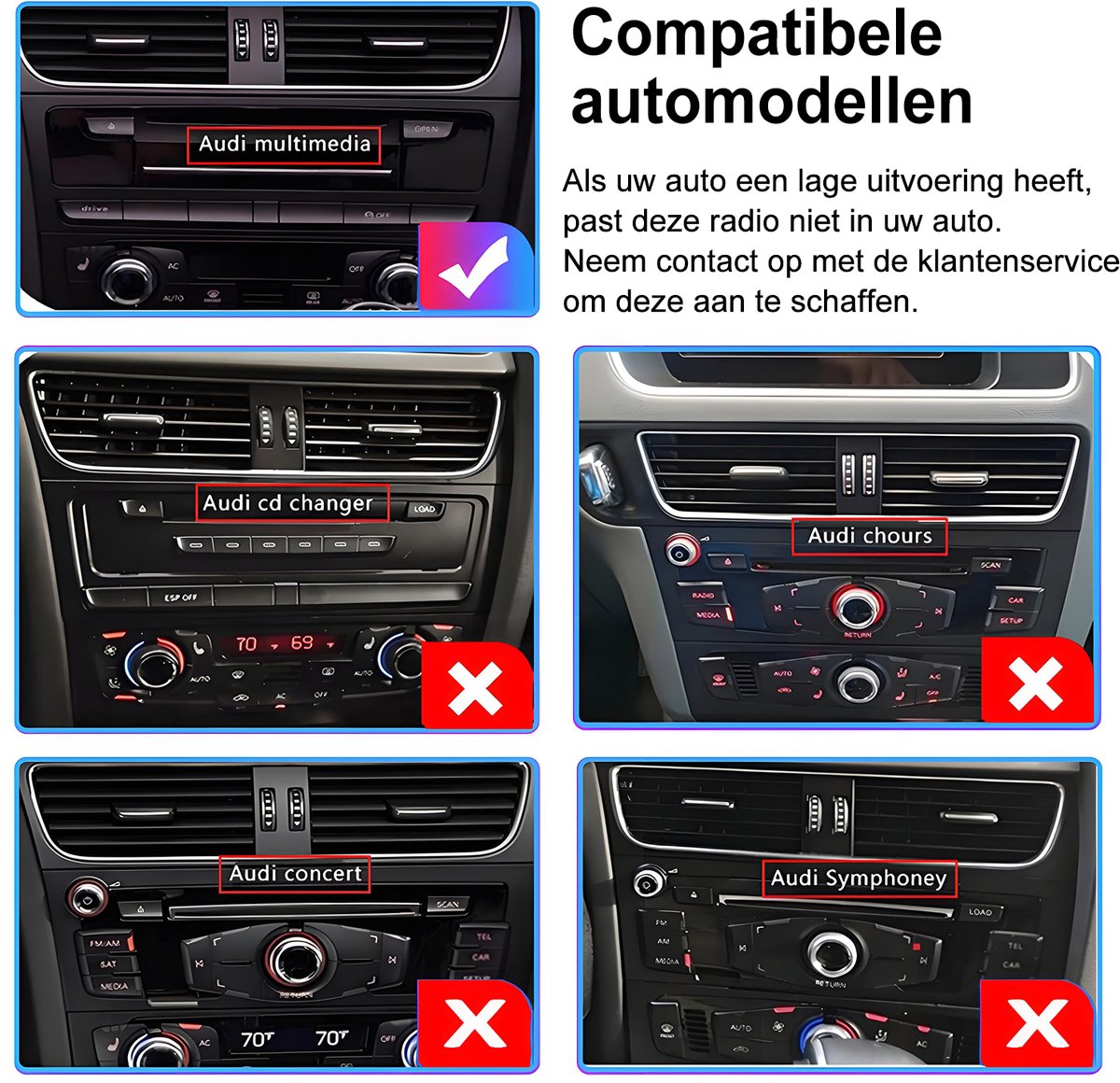 Junsun autoradio geschikt voor Audi A4 A5 B8 S4 2008-2016 Accessories - Android 15 - 8.8'' - 6GB + 128 GB - Draadloze CarPlay & Andriod Auto, DAB+, GPS-navigatiesysteem, Bluetooth, SWC & WiFi & Multimedia Systeem & 4G, DSP, Octa-core processor