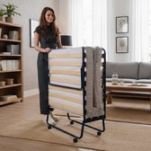 Lit pliant Deluxe - Lit d'invité + oreiller gratuit - Lit pliant Lit simple - Matelas d'invité Pliable