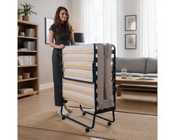 Troonz® Opklapbed One Deluxe 90x200 cm – Vouwbed met Matras - Logeerbed - Met beschermhoes