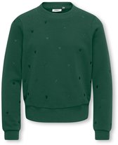 Pull à manches longues et col S ONLY KOGATIKA EMB HEART SWT Filles - Pineneedle Emb Hearts/Pineneedle