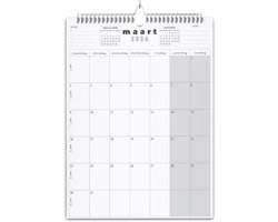Huurdies® - 22 maanden kalender - 2026/2027 - A4+ - Basic - Staand