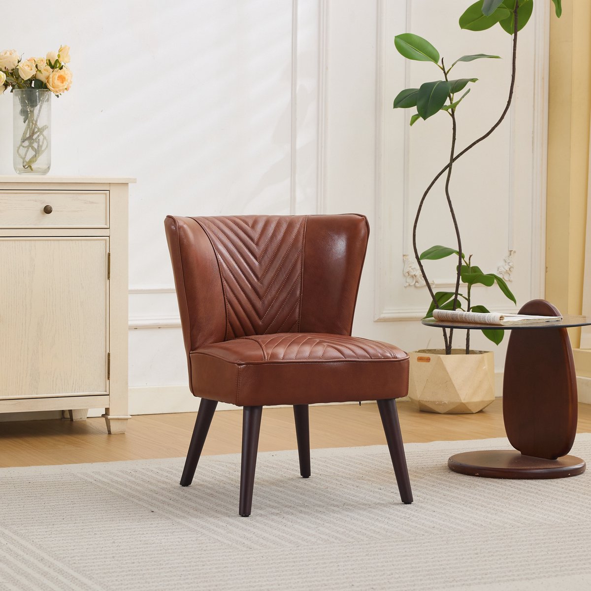 HAUSS SPOLE Loungestoel - Comfort Stoel Zonder Armleuningen - Diagonale Stiksels - Voor Wo