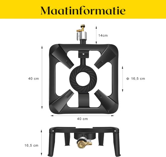 MIRA® Wokbrander - Kookbrander - Wok Brander - Camping Kooktoestel - Zwart - 40cm x 40cm x 17cm; 3.82 kg van Merkloos — afbeelding 4