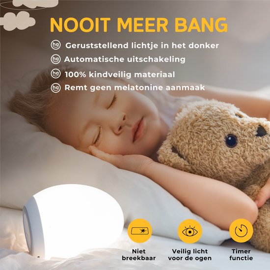 Nachtlampje voor Kinderen, MegaLight Led-nachtlampje voor Baby's en Meisjes, met RGB-kleurverandering, Dimbaar, met USB-geluidseffect, Diggy Dino