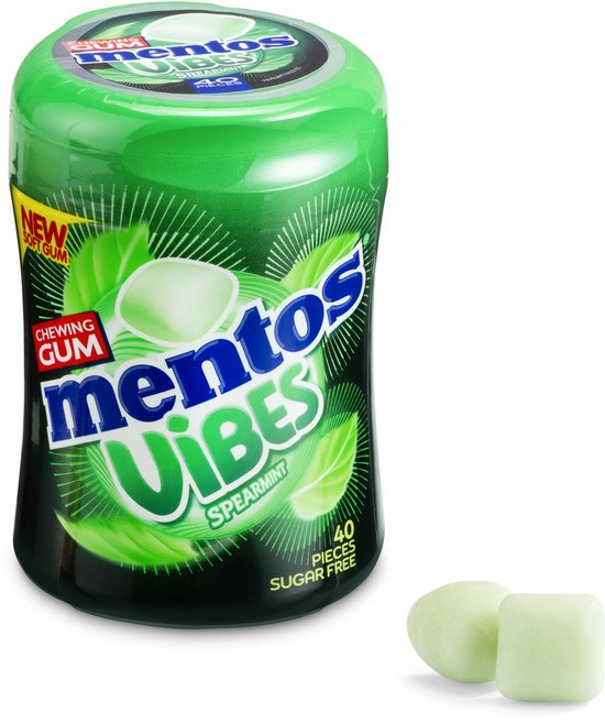 Mentos Gum Vibes Spearmint - Kauwgom - Suikervrij - 6x40stuks