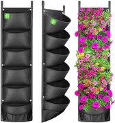 Verticale Tuin Plantenzakken - Hangende Tuin - Moestuin - Verticale Tuinen - 6 Vakken - Plantenzak - Hangtuin - Plantenhanger Binnen - Plantenbak - 100 X 30 cm - Zwart