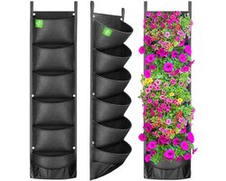 Verticale Tuin Plantenzakken - Hangende Tuin - Moestuin - Verticale Tuinen - 6 Vakken - Plantenzak - Hangtuin - Plantenhanger Binnen - Plantenbak - 100 X 30 cm - Zwart