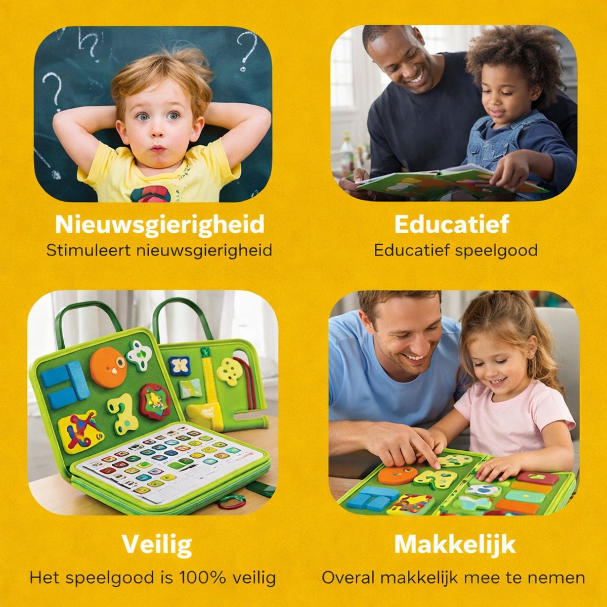 Montessori Activiteiten Boek - Nederlands - Busy Board - Perfect voor op Vakantie - 8-pagina's - Klok lezen - Activiteitenboek - Educatief Speelgoed - Dieren Groen - Leeftijd 2 - 4 Jaar — afbeelding 10