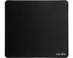 NÖRDIC muismat 45x40cm - Anti-slip onderkant - Elastan stoffen bovenkant - Gestikte randen - Zwart