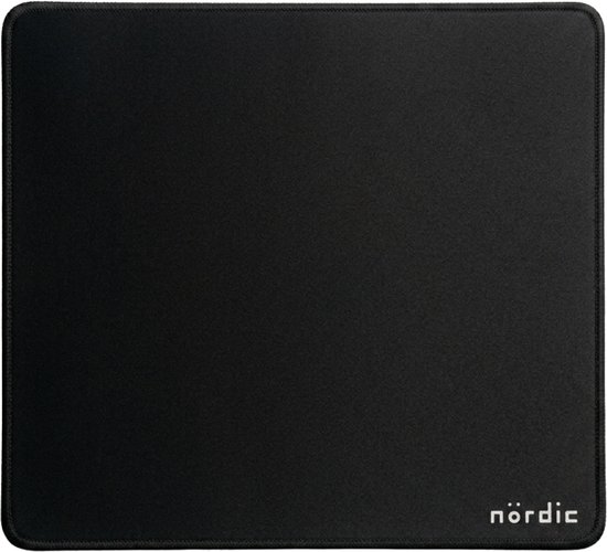 NÖRDIC muismat 45x40cm - Anti-slip onderkant - Elastan stoffen bovenkant - Gestikte randen - Zwart