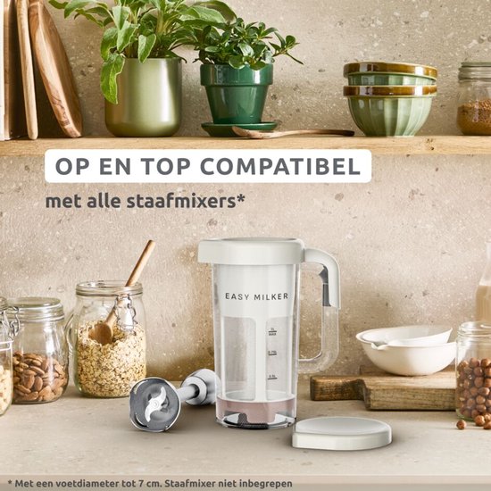Tefal Easy Milker VZ700A - Handmatige melkmaker - 1L in 1 min - Plantaardige melk - Werkt met elke staafmixer - Kies zelf ingrediënten - Vaatwasmachinebestendig van Merkloos — afbeelding 3