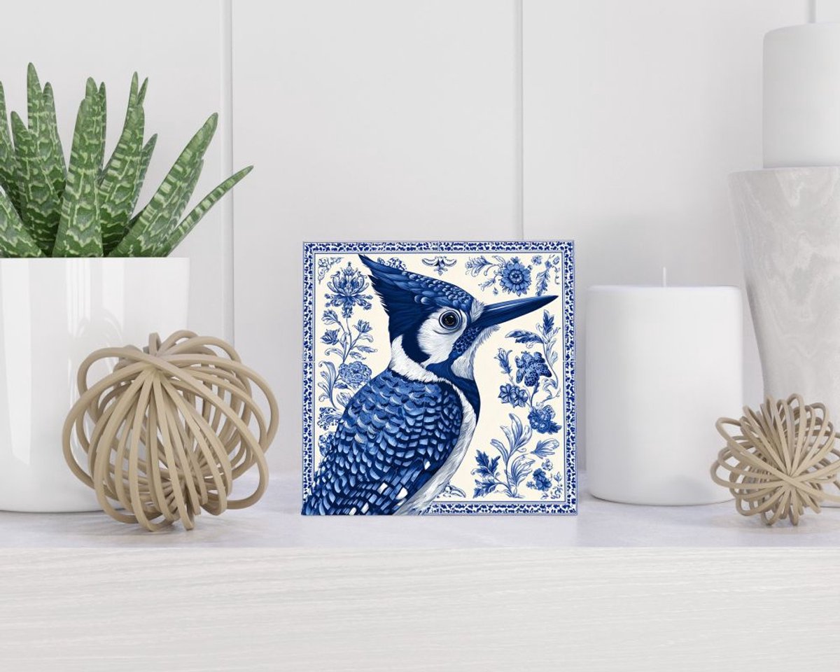 Tegel 15x15 cm met Delfts blauw cadeau decoratie | tegeltjes met tekst | tegeltjes met spreuken | collega | oma | opa | pensioen | mama | papa | vriend