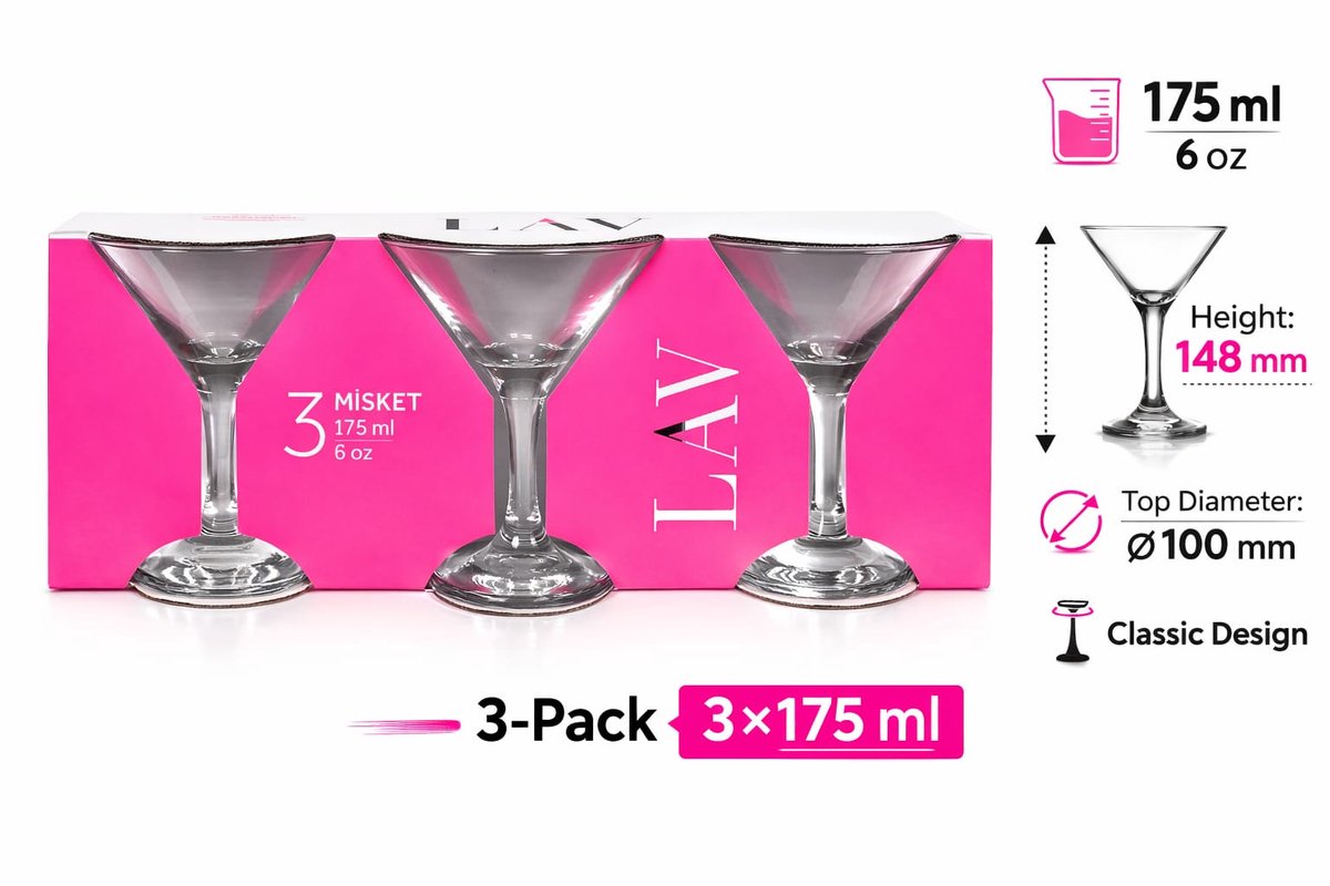 Cocktail glass 3-Pack – 3×175 ml – Clear Glass