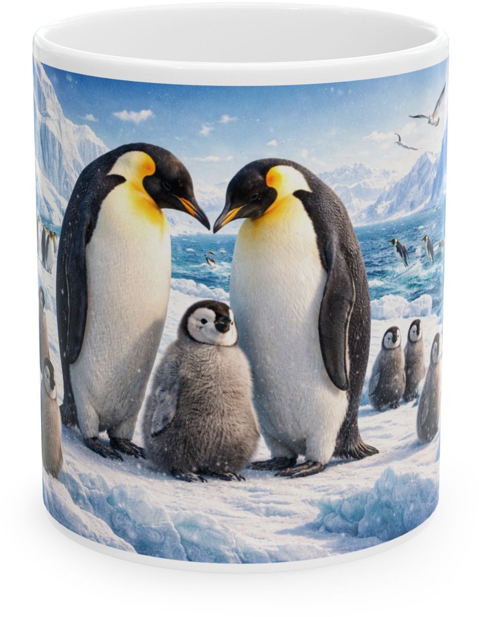 Plot-Twister - Dieren Mok 330ML – Pinguïn - Keramische Koffiemok met Unieke Dierenprint – Vaatwasser & Magnetronbestendig – Cadeauverpakking met Venster