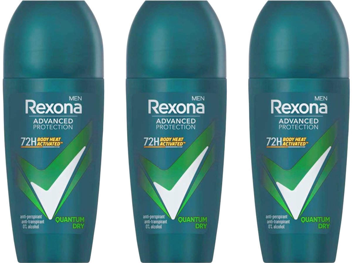 Rexona Deo Roller - Quantum Dry - 3 x 50 ml - Voordeelverpakking