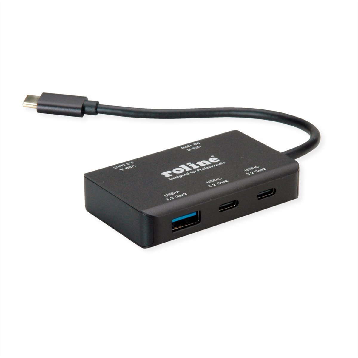 ROLINE USB 3.2 Gen 2 Hub, 4-voudig (2x USB-A + 2x USB-C), PD, type C-aansluitkabel
