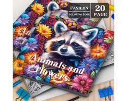 Adult Coloring Book - Animals & Flowers