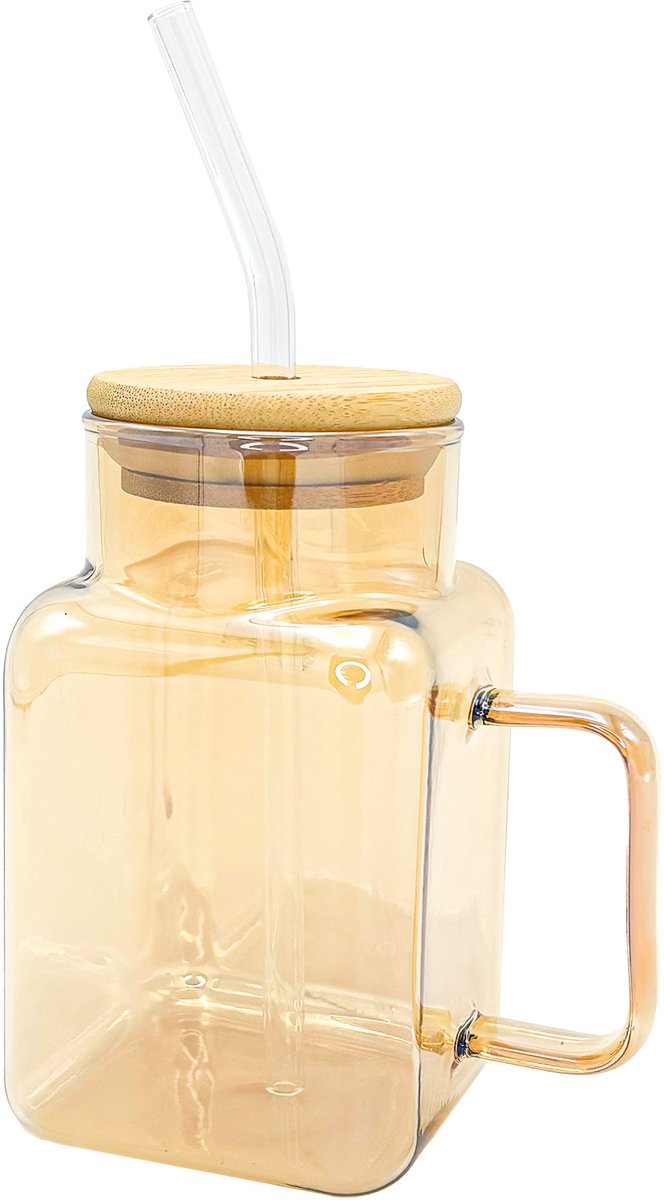 Oliv - Cali drinkbeker - Glazen rietje - 600ml champagne