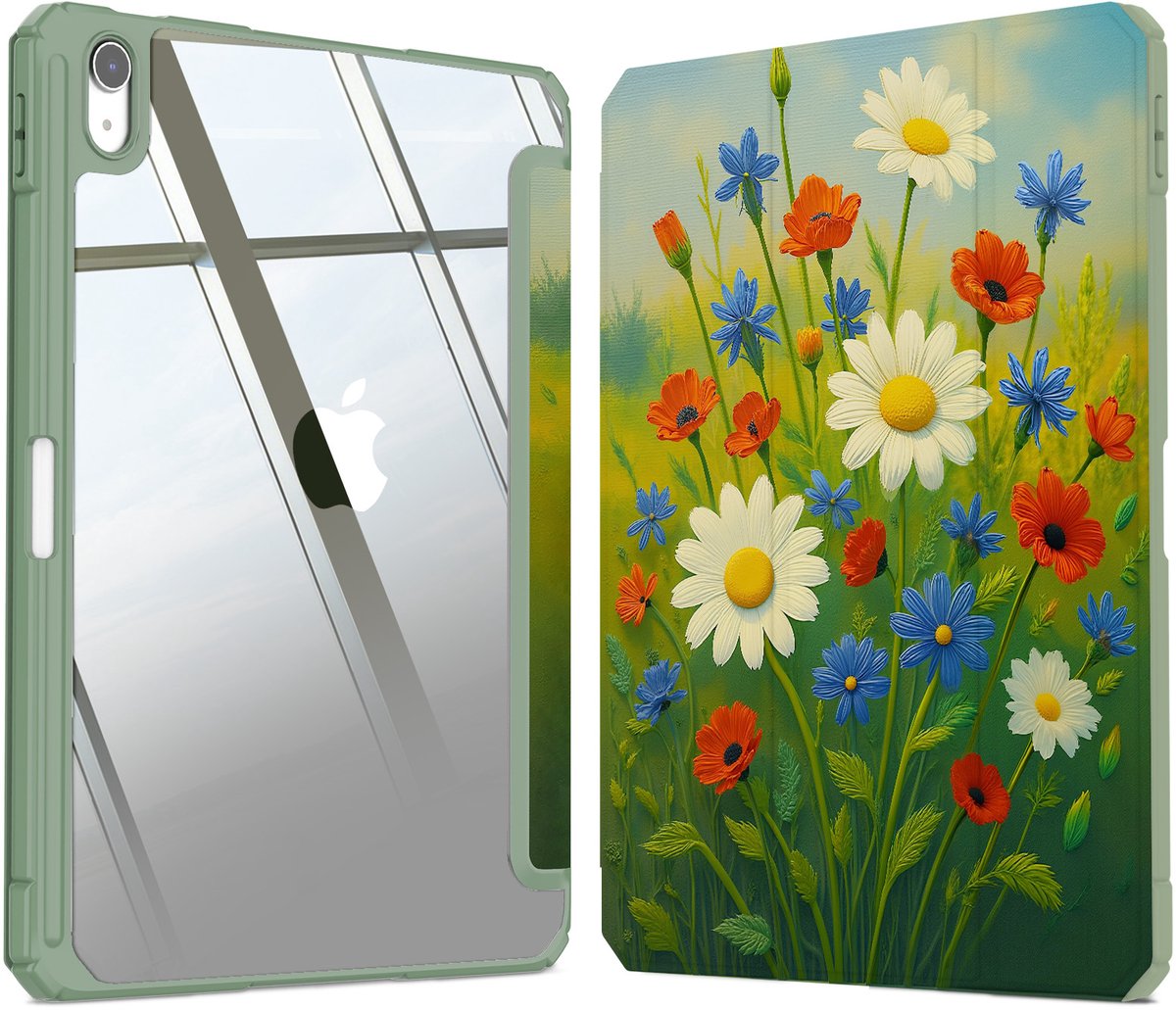 Sounix Tablet hoes Geschikt voor Apple iPad 11 (2025) A16 / Apple iPad 10.9 (2022) - Hoesje - Verse bloemen