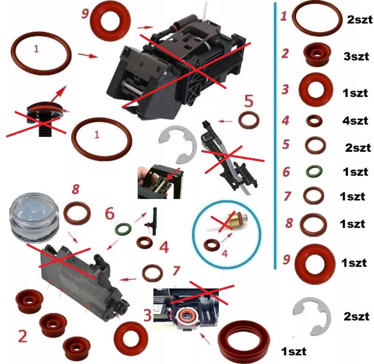 Pakkingen - reparatieset - oring - O-ring voor Jura Impressa ENA 4 / 8