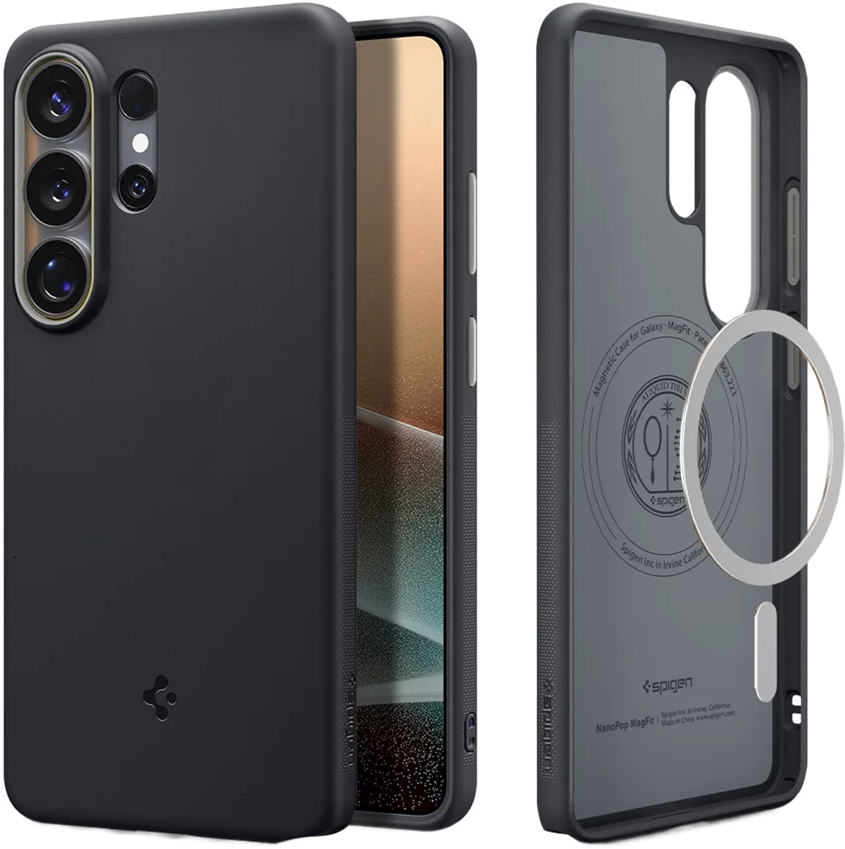 Spigen Nano Pop MagFit Backcover geschikt voor Samsung Galaxy S26 Ultra - Black Sesame