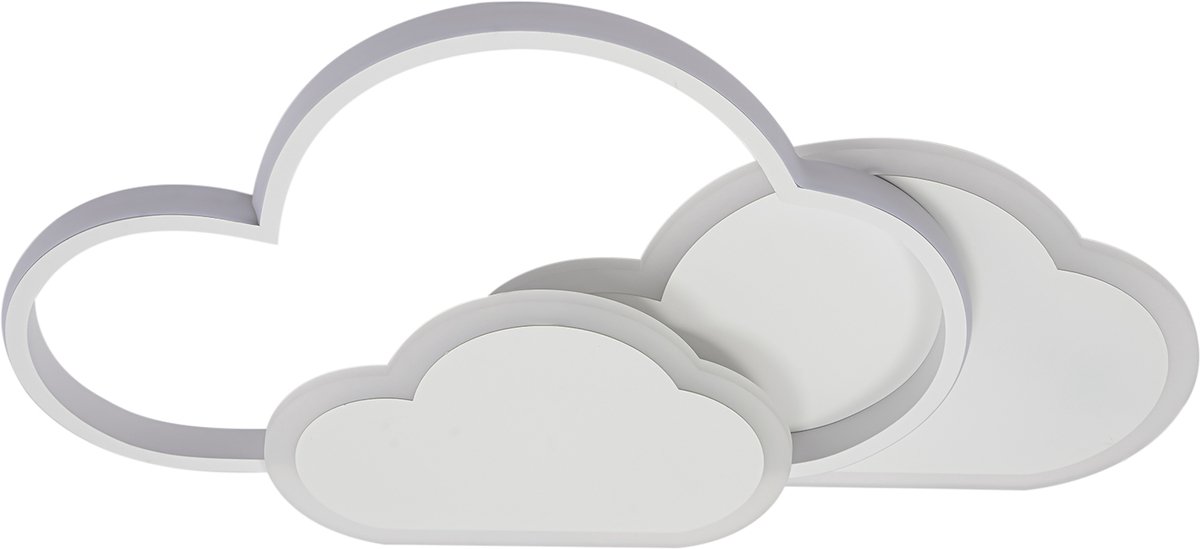 DIMICO - Plafondlamp - Wolken lamp wit- 3 kleuren LED - Kinderkamer lamp - Slaapkamer - 42W - Modern design - Babykamer