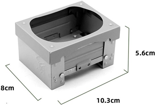 Draagbaar campingfornuis - Campingfornuis - Alcoholfornuis - Mini campingfornuis - Draagbaar fornuis op vaste brandstof - Opvouwbaar - Gemakkelijk mee te nemen - 10,3*8*5,6 cm - Geschikt voor kamperen, wandelen, picknicken en barbecueën - Zilver — afbeelding 2