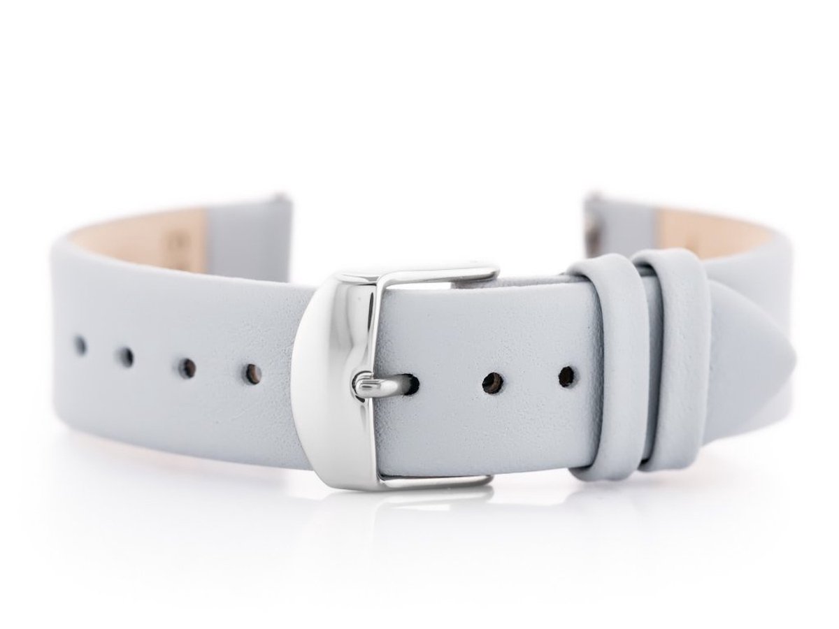 Bisset lederen horlogeband 18mm - lichtblauw